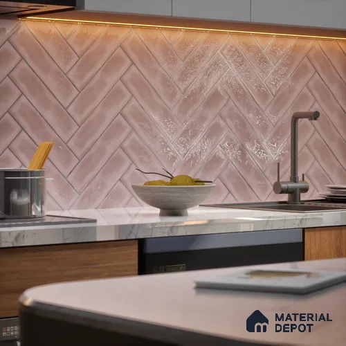 Subway Wall Tile TL 04826 AL Encanto Shade 2 Nexa Pink 12 x 3 inch Ceramic Glossy Finish - 6.5 mm | Suitable for Highlighter Walls, Foyer, Bathroom, Kitchen Wall & Backsplashes