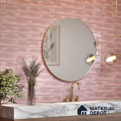 Subway Wall Tile TL 04826 AL Encanto Shade 2 Nexa Pink 12 x 3 inch Ceramic Glossy Finish - 6.5 mm | Suitable for Highlighter Walls, Foyer, Bathroom, Kitchen Wall & Backsplashes (Sample)