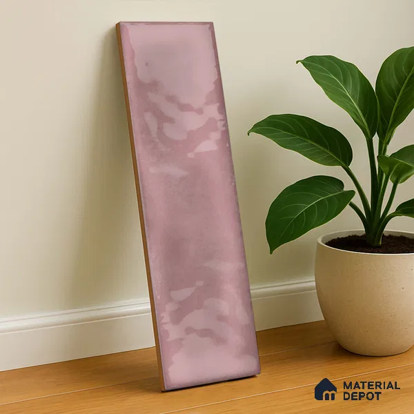 Subway Wall Tile TL 04826 AL Encanto Shade 2 Nexa Pink 12 x 3 inch Ceramic Glossy Finish - 6.5 mm | Suitable for Highlighter Walls, Foyer, Bathroom, Kitchen Wall & Backsplashes (Sample)