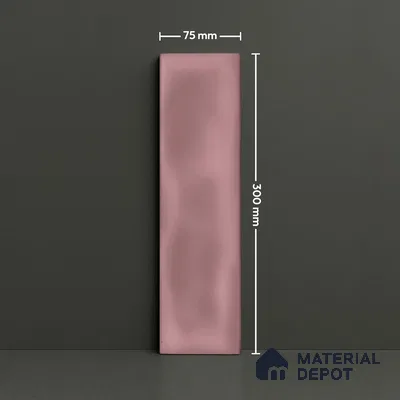 Subway Wall Tile TL 04826 AL Encanto Shade 2 Nexa Pink 12 x 3 inch Ceramic Glossy Finish - 6.5 mm | Suitable for Highlighter Walls, Foyer, Bathroom, Kitchen Wall & Backsplashes (Sample)