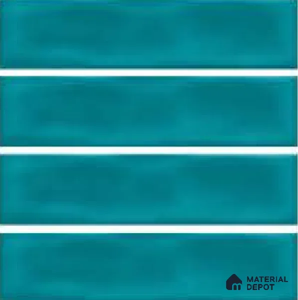 Subway Wall Tile TL 04826 AM Encanto Shade 4 Polsihed Blue 12 x 3 inch Ceramic Matte Finish - 6.5 mm | Suitable for Highlighter Walls, Foyer, Bathroom, Kitchen Wall & Backsplashes (Sample)