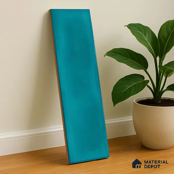 Subway Wall Tile TL 04826 AM Encanto Shade 4 Polsihed Blue 12 x 3 inch Ceramic Matte Finish - 6.5 mm | Suitable for Highlighter Walls, Foyer, Bathroom, Kitchen Wall & Backsplashes (Sample)