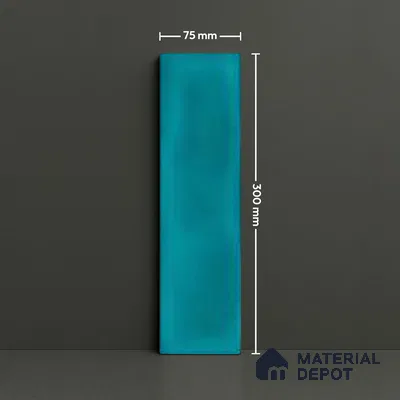 Subway Wall Tile TL 04826 AM Encanto Shade 4 Polsihed Blue 12 x 3 inch Ceramic Matte Finish - 6.5 mm | Suitable for Highlighter Walls, Foyer, Bathroom, Kitchen Wall & Backsplashes (Sample)