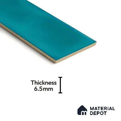 Subway Wall Tile TL 04826 AM Encanto Shade 4 Polsihed Blue 12 x 3 inch Ceramic Matte Finish - 6.5 mm | Suitable for Highlighter Walls, Foyer, Bathroom, Kitchen Wall & Backsplashes (Sample)