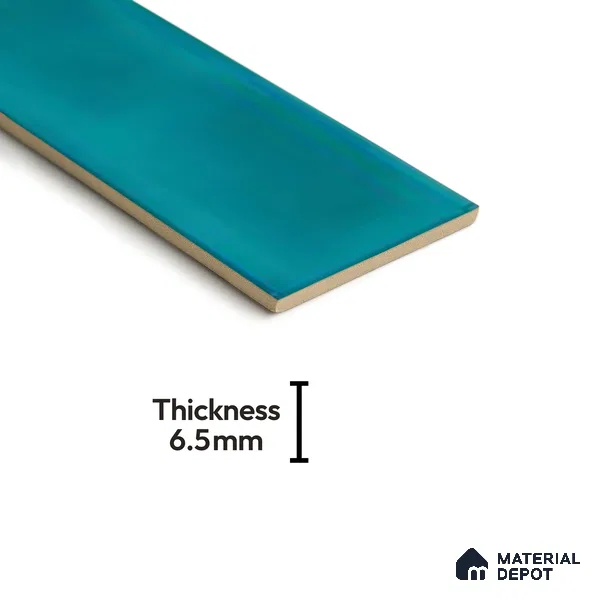 Subway Wall Tile TL 04826 AM Encanto Shade 4 Polsihed Blue 12 x 3 inch Ceramic Matte Finish - 6.5 mm | Suitable for Highlighter Walls, Foyer, Bathroom, Kitchen Wall & Backsplashes (Sample)
