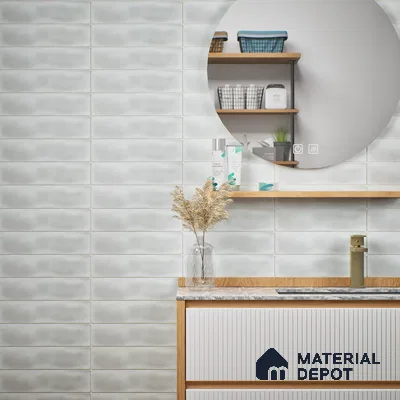Subway Wall Tile TL 04826 AN Encanto Oxford Rose White 12 x 3 inch Ceramic Matte Finish - 6.5 mm | Suitable for Highlighter Walls, Foyer, Bathroom, Kitchen Wall & Backsplashes (Sample)
