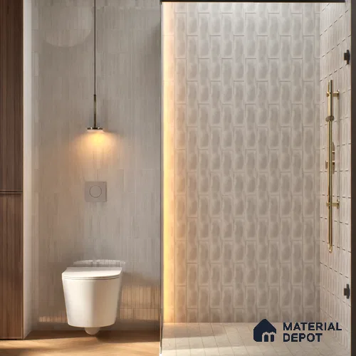Subway Wall Tile TL 04826 AN Encanto Oxford Rose White 12 x 3 inch Ceramic Matte Finish - 6.5 mm | Suitable for Highlighter Walls, Foyer, Bathroom, Kitchen Wall & Backsplashes