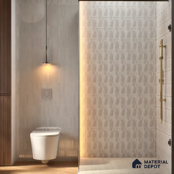 Subway Wall Tile TL 04826 AN Encanto Oxford Rose White 12 x 3 inch Ceramic Matte Finish - 6.5 mm | Suitable for Highlighter Walls, Foyer, Bathroom, Kitchen Wall & Backsplashes (Sample)