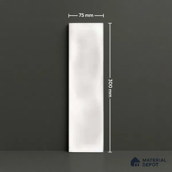 Subway Wall Tile TL 04826 AN Encanto Oxford Rose White 12 x 3 inch Ceramic Matte Finish - 6.5 mm | Suitable for Highlighter Walls, Foyer, Bathroom, Kitchen Wall & Backsplashes (Sample)
