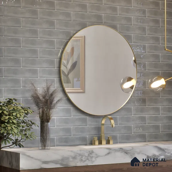 Subway Wall Tile TL 04826 B Encanto Shade 2 Tundra Grey 12 x 3 inch Ceramic Glossy Finish - 6.5 mm | Suitable for Highlighter Walls, Foyer, Bathroom, Kitchen Wall & Backsplashes