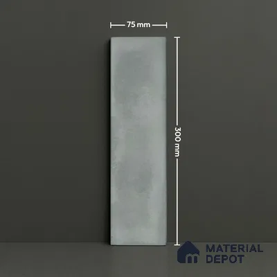 Subway Wall Tile TL 04826 B Encanto Shade 2 Tundra Grey 12 x 3 inch Ceramic Glossy Finish - 6.5 mm | Suitable for Highlighter Walls, Foyer, Bathroom, Kitchen Wall & Backsplashes