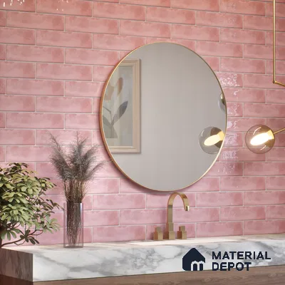 Subway Wall Tile TL 04826 C Encanto Shade 1 Nexa Rose Pink 12 x 3 inch Ceramic Glossy Finish - 6.5 mm | Suitable for Highlighter Walls, Foyer, Bathroom, Kitchen Wall & Backsplashes