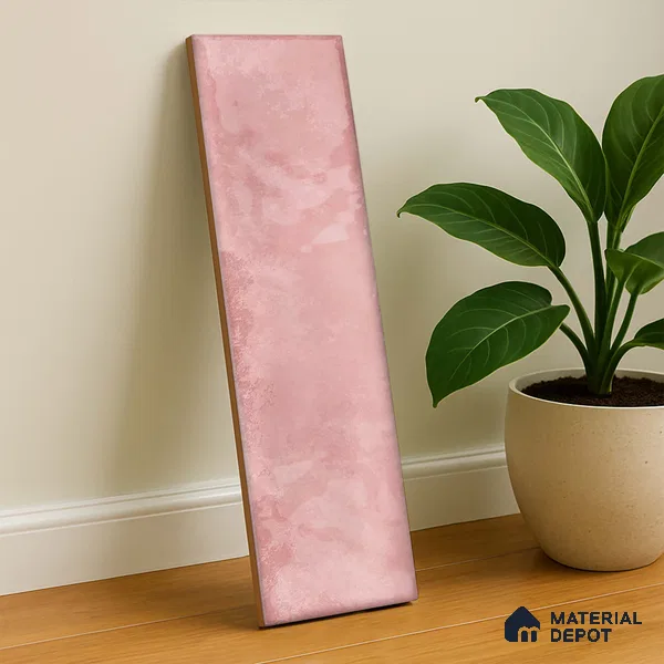 Subway Wall Tile TL 04826 C Encanto Shade 1 Nexa Rose Pink 12 x 3 inch Ceramic Glossy Finish - 6.5 mm | Suitable for Highlighter Walls, Foyer, Bathroom, Kitchen Wall & Backsplashes