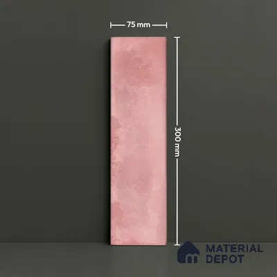 Subway Wall Tile TL 04826 C Encanto Shade 1 Nexa Rose Pink 12 x 3 inch Ceramic Glossy Finish - 6.5 mm | Suitable for Highlighter Walls, Foyer, Bathroom, Kitchen Wall & Backsplashes