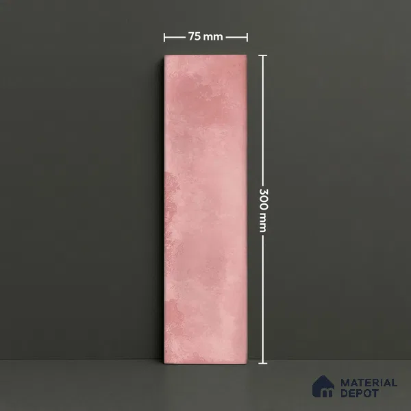 Subway Wall Tile TL 04826 C Encanto Shade 1 Nexa Rose Pink 12 x 3 inch Ceramic Glossy Finish - 6.5 mm | Suitable for Highlighter Walls, Foyer, Bathroom, Kitchen Wall & Backsplashes