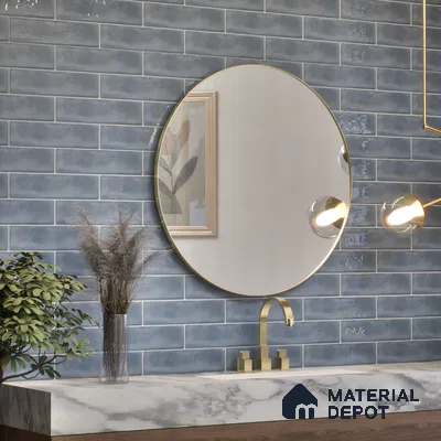Subway Wall Tile TL 04826 D Encanto Shade 1 Cool Gris Blue 12 x 3 inch Ceramic Glossy Finish - 6.5 mm | Suitable for Highlighter Walls, Foyer, Bathroom, Kitchen Wall & Backsplashes (Sample)