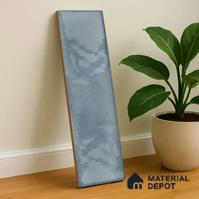 Subway Wall Tile TL 04826 D Encanto Shade 1 Cool Gris Blue 12 x 3 inch Ceramic Glossy Finish - 6.5 mm | Suitable for Highlighter Walls, Foyer, Bathroom, Kitchen Wall & Backsplashes (Sample)