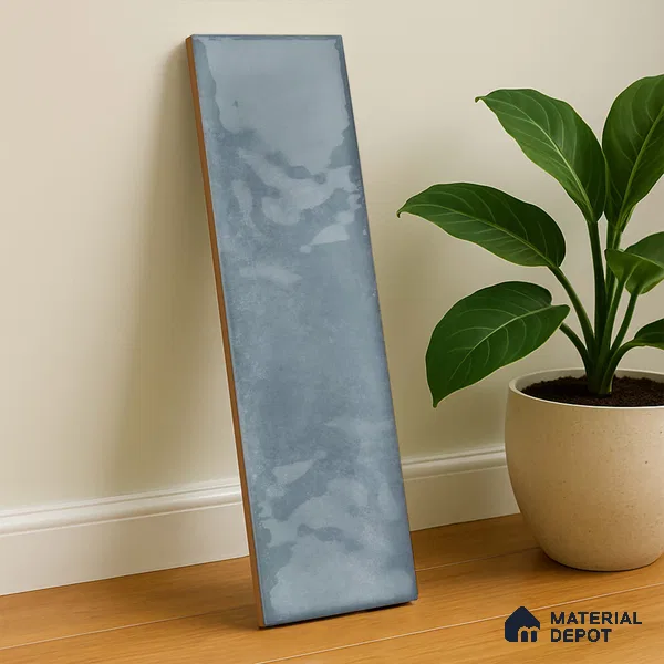 Subway Wall Tile TL 04826 D Encanto Shade 1 Cool Gris Blue 12 x 3 inch Ceramic Glossy Finish - 6.5 mm | Suitable for Highlighter Walls, Foyer, Bathroom, Kitchen Wall & Backsplashes (Sample)