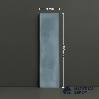 Subway Wall Tile TL 04826 D Encanto Shade 1 Cool Gris Blue 12 x 3 inch Ceramic Glossy Finish - 6.5 mm | Suitable for Highlighter Walls, Foyer, Bathroom, Kitchen Wall & Backsplashes (Sample)