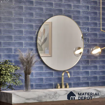 Subway Wall Tile TL 04826 E Encanto Shade 2 Bimini Blue 12 x 3 inch Ceramic Glossy Finish - 6.5 mm | Suitable for Highlighter Walls, Foyer, Bathroom, Kitchen Wall & Backsplashes (Sample)