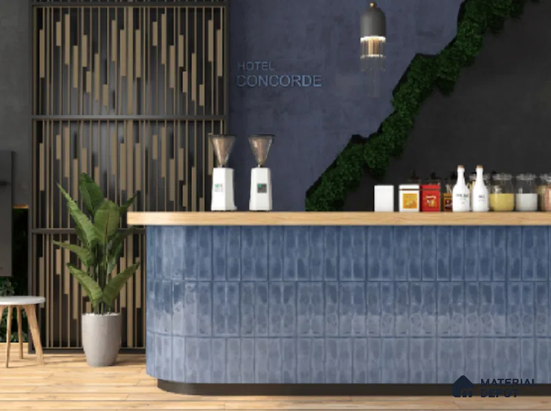 Subway Wall Tile TL 04826 E Encanto Shade 2 Bimini Blue 12 x 3 inch Ceramic Glossy Finish - 6.5 mm | Suitable for Highlighter Walls, Foyer, Bathroom, Kitchen Wall & Backsplashes (Sample)