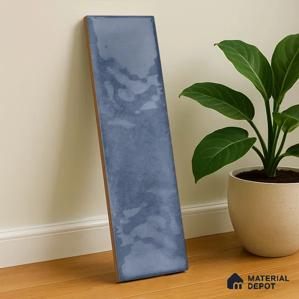 Subway Wall Tile TL 04826 E Encanto Shade 2 Bimini Blue 12 x 3 inch Ceramic Glossy Finish - 6.5 mm | Suitable for Highlighter Walls, Foyer, Bathroom, Kitchen Wall & Backsplashes (Sample)