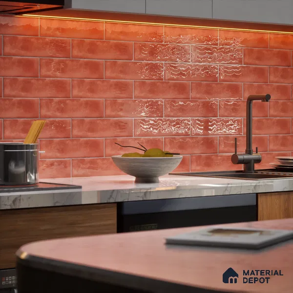 Subway Wall Tile TL 04826 F Encanto Shade 1 Bronze Brown 12 x 3 inch Ceramic Glossy Finish - 6.5 mm | Suitable for Highlighter Walls, Foyer, Bathroom, Kitchen Wall & Backsplashes