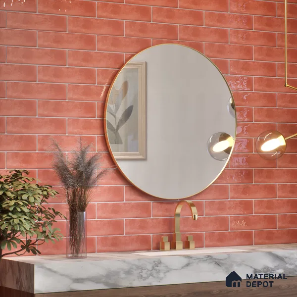 Subway Wall Tile TL 04826 F Encanto Shade 1 Bronze Brown 12 x 3 inch Ceramic Glossy Finish - 6.5 mm | Suitable for Highlighter Walls, Foyer, Bathroom, Kitchen Wall & Backsplashes