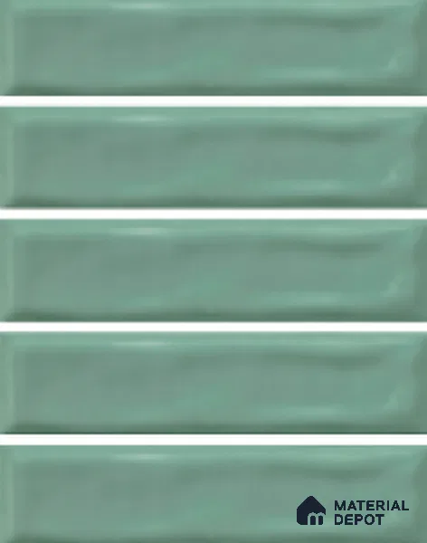 Subway Wall Tile TL 04826 G Encanto Vintage County Green 12 x 3 inch Ceramic Glossy Finish - 6.5 mm | Suitable for Highlighter Walls, Foyer, Bathroom, Kitchen Wall & Backsplashes (Sample)