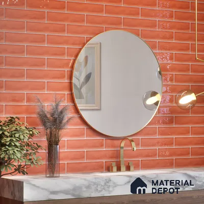 Subway Wall Tile TL 04826 H Encanto Spiced Umber 12 x 3 inch Ceramic Glossy Finish - 6.5 mm | Suitable for Highlighter Walls, Foyer, Bathroom, Kitchen Wall & Backsplashes