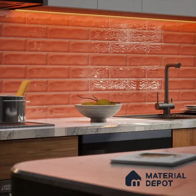 Subway Wall Tile TL 04826 H Encanto Spiced Umber 12 x 3 inch Ceramic Glossy Finish - 6.5 mm | Suitable for Highlighter Walls, Foyer, Bathroom, Kitchen Wall & Backsplashes