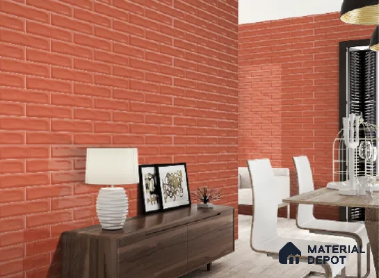 Subway Wall Tile TL 04826 H Encanto Spiced Umber 12 x 3 inch Ceramic Glossy Finish - 6.5 mm | Suitable for Highlighter Walls, Foyer, Bathroom, Kitchen Wall & Backsplashes