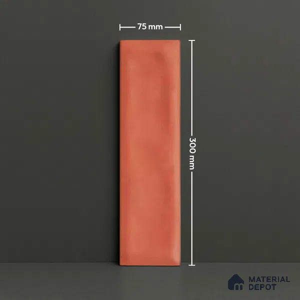 Subway Wall Tile TL 04826 H Encanto Spiced Umber 12 x 3 inch Ceramic Glossy Finish - 6.5 mm | Suitable for Highlighter Walls, Foyer, Bathroom, Kitchen Wall & Backsplashes