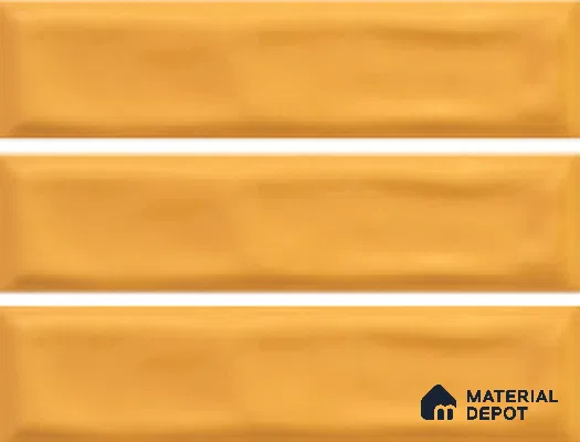Subway Wall Tile TL 04826 I Encanto Mustard Yellow 12 x 3 inch Ceramic Glossy Finish - 6.5 mm | Suitable for Highlighter Walls, Foyer, Bathroom, Kitchen Wall & Backsplashes (Sample)