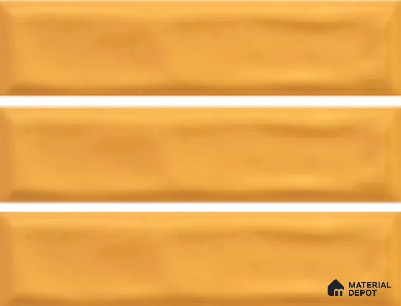 Subway Wall Tile TL 04826 I Encanto Mustard Yellow 12 x 3 inch Ceramic Glossy Finish - 6.5 mm | Suitable for Highlighter Walls, Foyer, Bathroom, Kitchen Wall & Backsplashes (Sample)