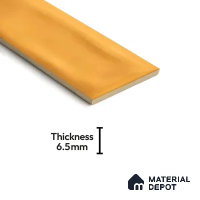 Subway Wall Tile TL 04826 I Encanto Mustard Yellow 12 x 3 inch Ceramic Glossy Finish - 6.5 mm | Suitable for Highlighter Walls, Foyer, Bathroom, Kitchen Wall & Backsplashes (Sample)