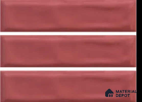 Subway Wall Tile TL 04826 J Encanto Burgundy Brown 12 x 3 inch Ceramic Glossy Finish - 6.5 mm | Suitable for Highlighter Walls, Foyer, Bathroom, Kitchen Wall & Backsplashes (Sample)