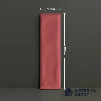 Subway Wall Tile TL 04826 J Encanto Burgundy Brown 12 x 3 inch Ceramic Glossy Finish - 6.5 mm | Suitable for Highlighter Walls, Foyer, Bathroom, Kitchen Wall & Backsplashes (Sample)