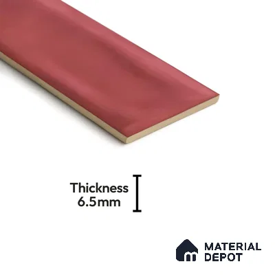 Subway Wall Tile TL 04826 J Encanto Burgundy Brown 12 x 3 inch Ceramic Glossy Finish - 6.5 mm | Suitable for Highlighter Walls, Foyer, Bathroom, Kitchen Wall & Backsplashes (Sample)