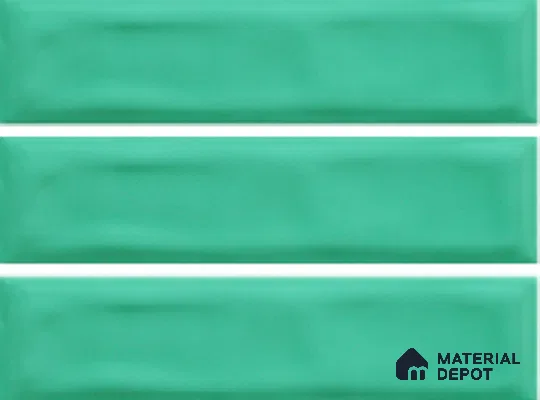 Subway Wall Tile TL 04826 K Encanto Shade 3 Turquoise Greenery 12 x 3 inch Ceramic Glossy Finish - 6.5 mm | Suitable for Highlighter Walls, Foyer, Bathroom, Kitchen Wall & Backsplashes (Sample)