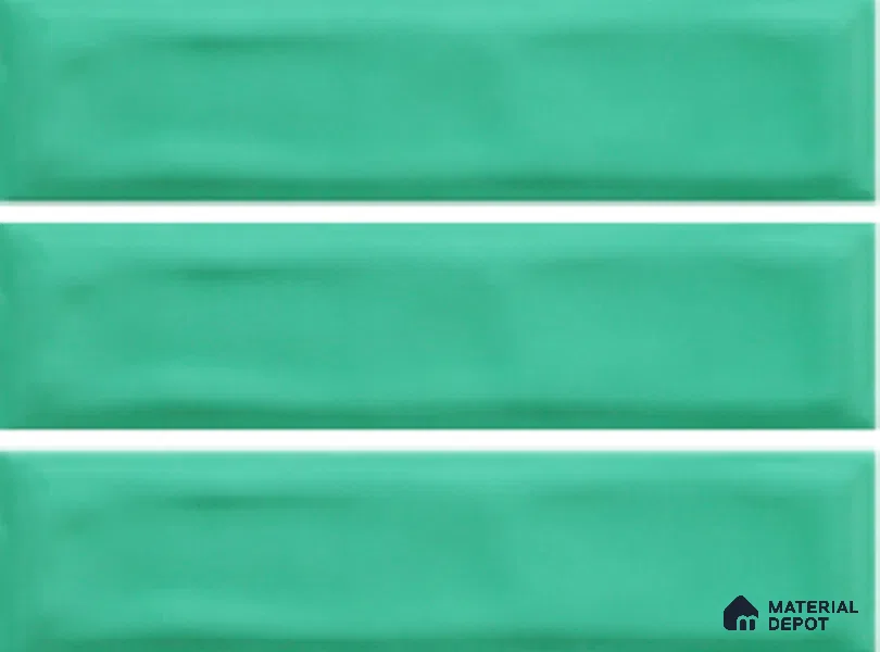 Subway Wall Tile TL 04826 K Encanto Shade 3 Turquoise Greenery 12 x 3 inch Ceramic Glossy Finish - 6.5 mm | Suitable for Highlighter Walls, Foyer, Bathroom, Kitchen Wall & Backsplashes (Sample)