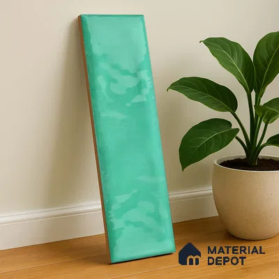 Subway Wall Tile TL 04826 K Encanto Shade 3 Turquoise Greenery 12 x 3 inch Ceramic Glossy Finish - 6.5 mm | Suitable for Highlighter Walls, Foyer, Bathroom, Kitchen Wall & Backsplashes (Sample)
