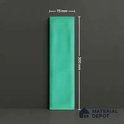 Subway Wall Tile TL 04826 K Encanto Shade 3 Turquoise Greenery 12 x 3 inch Ceramic Glossy Finish - 6.5 mm | Suitable for Highlighter Walls, Foyer, Bathroom, Kitchen Wall & Backsplashes (Sample)