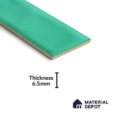 Subway Wall Tile TL 04826 K Encanto Shade 3 Turquoise Greenery 12 x 3 inch Ceramic Glossy Finish - 6.5 mm | Suitable for Highlighter Walls, Foyer, Bathroom, Kitchen Wall & Backsplashes (Sample)