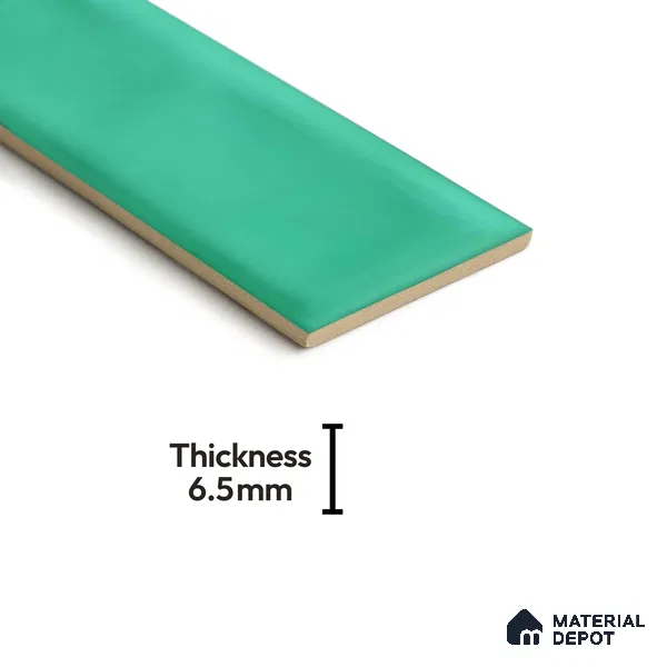 Subway Wall Tile TL 04826 K Encanto Shade 3 Turquoise Greenery 12 x 3 inch Ceramic Glossy Finish - 6.5 mm | Suitable for Highlighter Walls, Foyer, Bathroom, Kitchen Wall & Backsplashes (Sample)