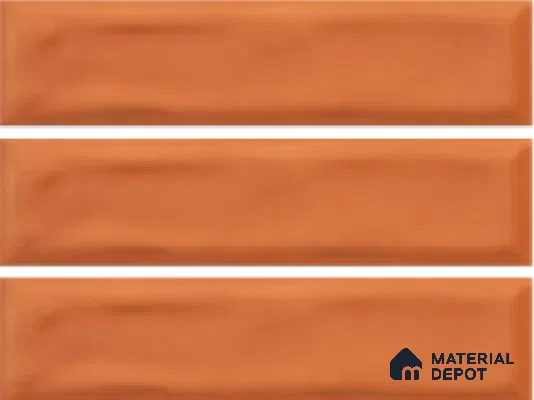 Subway Wall Tile TL 04826 L Encanto Shade 1 Emery Orange 12 x 3 inch Ceramic Glossy Finish - 6.5 mm | Suitable for Highlighter Walls, Foyer, Bathroom, Kitchen Wall & Backsplashes (Sample)