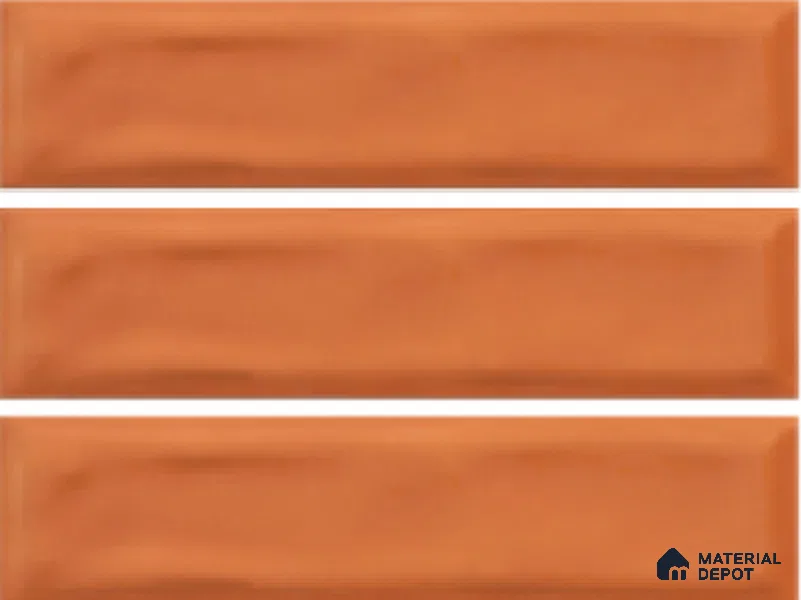 Subway Wall Tile TL 04826 L Encanto Shade 1 Emery Orange 12 x 3 inch Ceramic Glossy Finish - 6.5 mm | Suitable for Highlighter Walls, Foyer, Bathroom, Kitchen Wall & Backsplashes (Sample)