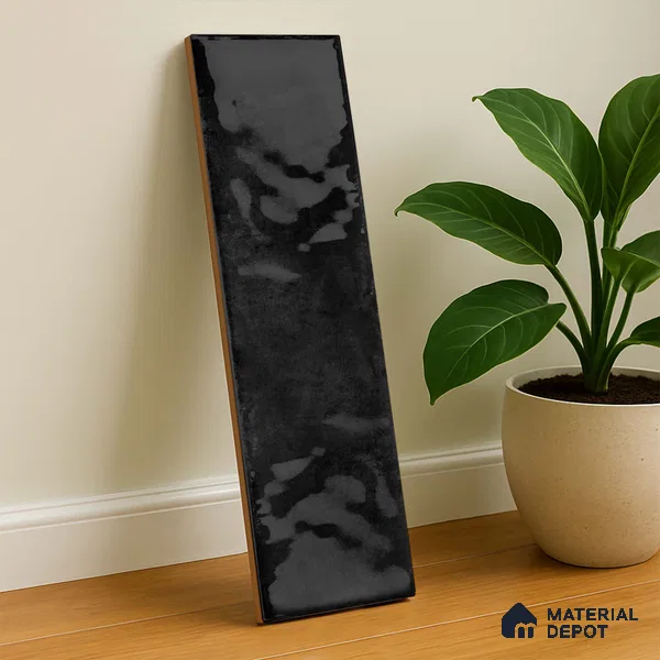 Subway Wall Tile TL 04826 M Encanto Inky Depths 12 x 3 inch Ceramic Glossy Finish - 6.5 mm | Suitable for Highlighter Walls, Foyer, Bathroom, Kitchen Wall & Backsplashes (Sample)