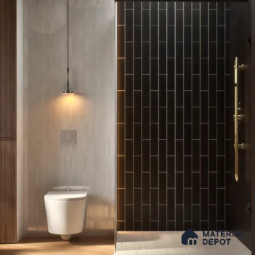 Subway Wall Tile TL 04826 N Encanto Inky Depths 12 x 3 inch Ceramic Matte Finish - 6.5 mm | Suitable for Highlighter Walls, Foyer, Bathroom, Kitchen Wall & Backsplashes