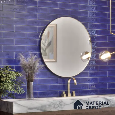 Subway Wall Tile TL 04826 O Encanto Shade 4 Azul Navia 12 x 3 inch Ceramic Glossy Finish - 6.5 mm | Suitable for Highlighter Walls, Foyer, Bathroom, Kitchen Wall & Backsplashes (Sample)